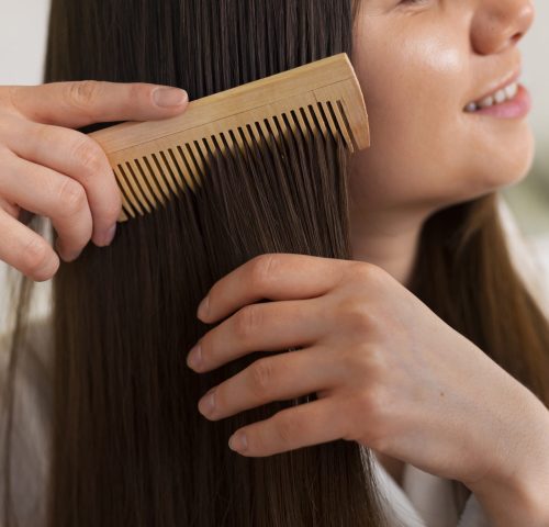 side-view-woman-hair-slugging-night-routine